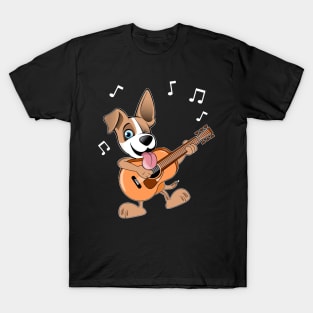 Guitar Music Dog T-Shirt Funny Pet Gift Idea T-Shirt